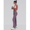 imageOQQ Women Pants Soft Active High Waist Crossover Flared Trousers with PocketsGrape Purple