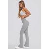 imageOQQ Women Pants Soft Active High Waist Crossover Flared Trousers with PocketsHeather Grey