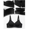 imageOQQ Womens Everyday Bra No Underwire Comfort Push Up Bras V Neck Soft Wireless Full Coverage BraBlack