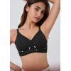 imageOQQ Womens Everyday Bra No Underwire Comfort Push Up Bras V Neck Soft Wireless Full Coverage BraBlack