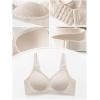 imageOQQ Womens Everyday Bra No Underwire Comfort Push Up Bras V Neck Soft Wireless Full Coverage BraGrey