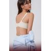 imageOQQ Womens Everyday Bra No Underwire Comfort Push Up Bras V Neck Soft Wireless Full Coverage BraGrey