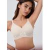 imageOQQ Womens Everyday Bra No Underwire Comfort Push Up Bras V Neck Soft Wireless Full Coverage BraGrey