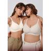 imageOQQ Womens Everyday Bra No Underwire Comfort Push Up Bras V Neck Soft Wireless Full Coverage BraGrey