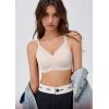 imageOQQ Womens Everyday Bra No Underwire Comfort Push Up Bras V Neck Soft Wireless Full Coverage BraGrey