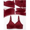 imageOQQ Womens Everyday Bra No Underwire Comfort Push Up Bras V Neck Soft Wireless Full Coverage BraMaroon