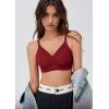 imageOQQ Womens Everyday Bra No Underwire Comfort Push Up Bras V Neck Soft Wireless Full Coverage BraMaroon