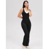 imageOQQ Womens Jumpsuits V Neck Basic Sleeveless Stretch ClassicFit Sexy Long Pants Rompers 2025Black