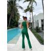 imageOQQ Womens Jumpsuits V Neck Basic Sleeveless Stretch ClassicFit Sexy Long Pants Rompers 2025Jungle Green