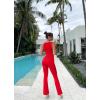 imageOQQ Womens Jumpsuits V Neck Basic Sleeveless Stretch ClassicFit Sexy Long Pants Rompers 2025Red