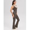 imageOQQ Womens Jumpsuits V Neck Basic Sleeveless Stretch ClassicFit Sexy Long Pants Rompers 2025Tea Leaf