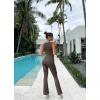 imageOQQ Womens Jumpsuits V Neck Basic Sleeveless Stretch ClassicFit Sexy Long Pants Rompers 2025Tea Leaf