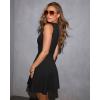 imageOQQ Womens Mini Dress Sleeveless Mock Neck Club Party Aline DressesBlack
