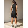 imageOQQ Womens Mini Dress Sleeveless Mock Neck Club Party Aline DressesBlack