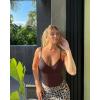 imageOQQ Womens Shapewear Bodysuit Tummy Control Body Shaper Seamless Body SuitChoco
