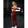 imageOQQ Workout Leggings for Women Seamless Scrunch Tights Tummy Control Impact Girl Activewear Yoga Pants Angora Red