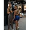 imageOQQ Workout Leggings for Women Seamless Scrunch Tights Tummy Control Impact Girl Activewear Yoga Pants Tea Leaf