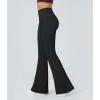 imageOQQ Yoga Pants Women High Waist Butt Lifting Casual Soft Leg Flared Bottoms with PocketsBlack