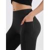 imageOQQ Yoga Pants Women High Waist Butt Lifting Casual Soft Leg Flared Bottoms with PocketsBlack