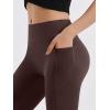 imageOQQ Yoga Pants Women High Waist Butt Lifting Casual Soft Leg Flared Bottoms with PocketsBrown