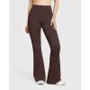 imageOQQ Yoga Pants Women High Waist Butt Lifting Casual Soft Leg Flared Bottoms with PocketsBrown