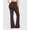 imageOQQ Yoga Pants Women High Waist Butt Lifting Casual Soft Leg Flared Bottoms with PocketsBrown