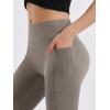 imageOQQ Yoga Pants Women High Waist Butt Lifting Casual Soft Leg Flared Bottoms with PocketsGrey