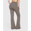 imageOQQ Yoga Pants Women High Waist Butt Lifting Casual Soft Leg Flared Bottoms with PocketsGrey