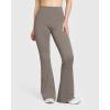 imageOQQ Yoga Pants Women High Waist Butt Lifting Casual Soft Leg Flared Bottoms with PocketsGrey