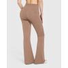 imageOQQ Yoga Pants Women High Waist Butt Lifting Casual Soft Leg Flared Bottoms with PocketsWalnut Wood