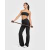 imageOQQ Yoga Pants Women High Waist Casual Soft Crossover Straight LegBlack