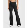 imageOQQ Yoga Pants Women High Waist Casual Soft Crossover Straight LegBlack