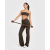 imageOQQ Yoga Pants Women High Waist Casual Soft Crossover Straight LegDarkbrown