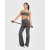 imageOQQ Yoga Pants Women High Waist Casual Soft Crossover Straight LegDarkgrey