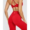 imageOQQ Yoga Pants Women High Waist Casual Soft Crossover Straight LegRed