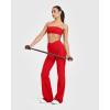 imageOQQ Yoga Pants Women High Waist Casual Soft Crossover Straight LegRed