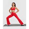 imageOQQ Yoga Pants Women High Waist Casual Soft Crossover Straight LegRed