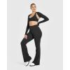 imageOQQ Yoga Pants Women High Waist Leggings Casual Soft Flared BottomsBlack