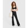 imageOQQ Yoga Pants Women High Waist Leggings Casual Soft Flared BottomsBlack