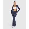 imageOQQ Yoga Pants Women High Waist Leggings Casual Soft Flared BottomsDark Blue