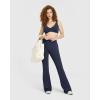 imageOQQ Yoga Pants Women High Waist Leggings Casual Soft Flared BottomsDark Blue