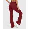 imageOQQ Yoga Pants Women High Waist Leggings Casual Soft Flared BottomsRed Merlot