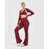 imageOQQ Yoga Pants Women High Waist Leggings Casual Soft Flared BottomsRed Merlot