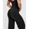 imageOQQ Yoga Pants Women High Waist Stretch Casual Soft Straight Leg BottomsBlack