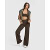 imageOQQ Yoga Pants Women High Waist Stretch Casual Soft Straight Leg BottomsDarkbrown