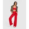 imageOQQ Yoga Pants Women High Waist Stretch Casual Soft Straight Leg BottomsRed
