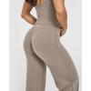 imageOQQ Yoga Pants Women High Waist Stretch Casual Soft Straight Leg BottomsTaupe