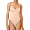 imageOQQ Womens Shapewear Bodysuit Tummy Control Body Shaper Seamless Body SuitNude