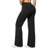 imageOQQ Yoga Pants Women High Waist Casual Soft Crossover Straight LegBlack