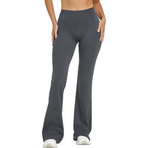 imageOQQ Yoga Pants Women High Waist Leggings Casual Soft Flared BottomsGraphite Grey